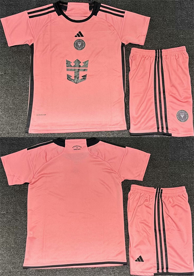 Youth Pink Inter Miami CF Custom Soccer Jersey Suit